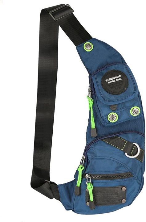 Amazon.com: Kawei Knight Nylon Sling Bag Messenger Backpack (Gray), Medium : Clothing, Shoes & Jewelry Blue Luggage, Messenger Backpack, Sling Pack, Moon Shape, Blue Backpack, Summer Pants, Small Backpack, One Bag, Chest Bag