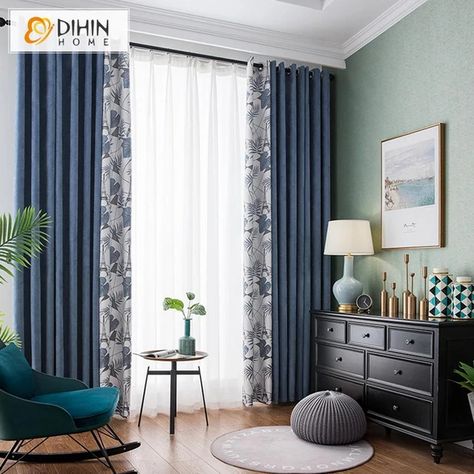 Blue Curtains Office Ideas, Curtains Living Room Navy Blue, Blue And Grey Curtains Living Room, Room Curtains Bedroom Ideas, Curtains Bedroom Ideas, Blue Grey Curtains, Blue Curtains Living Room, Blue Living Room Sets, Royal Blue Walls