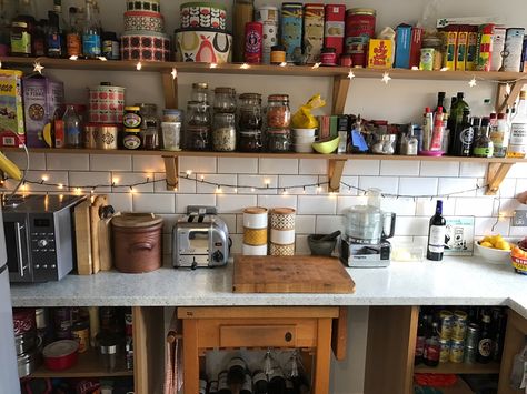 Cluttercore Bathroom, Tiny Cottage Kitchen, Cluttered Kitchen, Cottage Core House, Kitchen Queen, Kitchen Clutter, House Essentials, Bespoke Kitchen, Cottage Kitchens