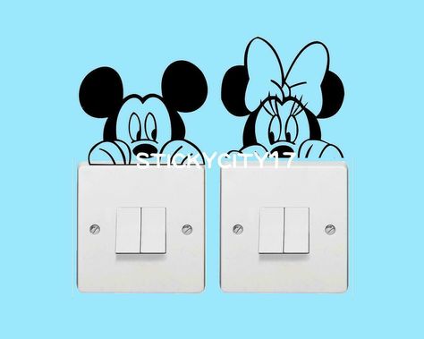 Switchboard Art, Switch Board Art, Mickey Mouse Wall Decals, Disney Bathroom, Disney Pop Art, Light Switch Sticker, Smart Working, Sticker Printer, Disney Pop