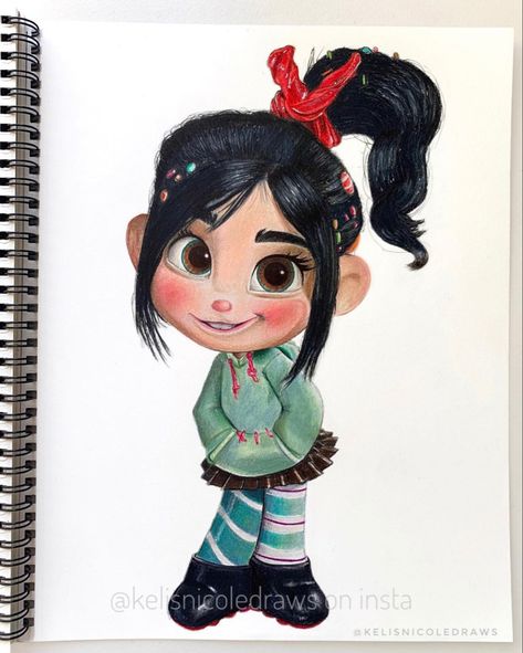 Venelope Von Schweetz Drawing, Vanellope Von Schweetz Drawing, Vanellope Von Schweetz, Baby Painting, Book Art Drawings, Coraline, Book Art, Art Drawings, Humanoid Sketch