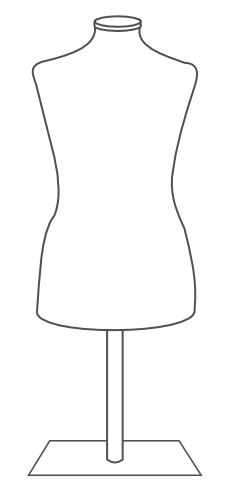 finished mannequin dress form on metal tabletop base Clothing Shelves, Display Tables, Form Drawing, Outline Images, Mannequin Dress, Sketches Dresses, Dress Stand, Dress Sketches, Spring Party