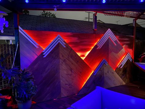 Mountain Backdrop, Cardboard Mountain, Cardboard Mountains Backdrop, Wooden Mountain Backdrop, Mountain Art Installation, Home Theater Design, Stage Design, Home Theater, Rocky