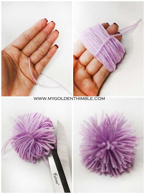 How to Make Yarn Pom Pomps. 4 Simple & Fantastic Ways How To Make Yarn Pom Poms Simple, How To Make A Pompon With Yarn, Making Pompoms With Yarn, How To Make Pom Poms With Yarn, Make Yarn Pom Poms, Yarn Pom Poms, Hair Yarn, Strong Knots, Horton Hears A Who