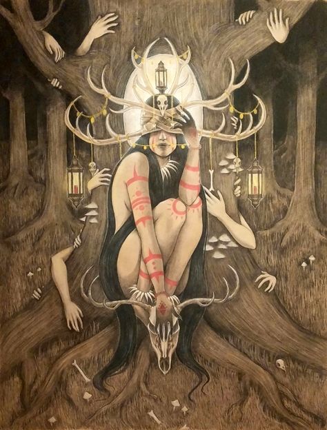 The Poison, Arte Peculiar, Pagan Art, Norse Pagan, Witching Hour, Pagan Witch, Forest Spirit, Sacred Feminine, Forest Creatures