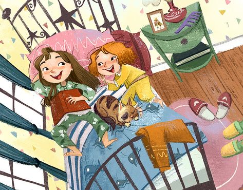 Fanny Liem on Behance Book Illustration Layout, Book Illustration Design, Story Books Illustrations, Illustration Art Kids, Picture Books Illustration, Childrens Books Illustrations, Book Illustration Art, Doodle Illustration, Amazing Art Painting