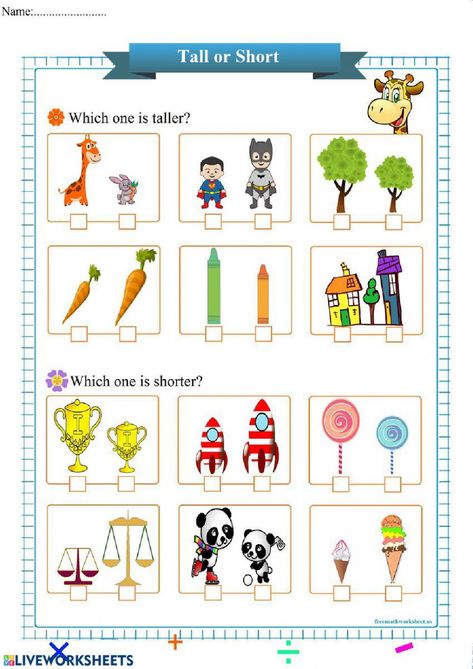 Fractions Comparing, Kindergarten Addition, Preschool Activities Printable, Preschool Math Worksheets, Kids Worksheets Preschool, Free Preschool Worksheets, Equivalent Fractions, Free Kindergarten Worksheets, Alphabet Worksheets Preschool