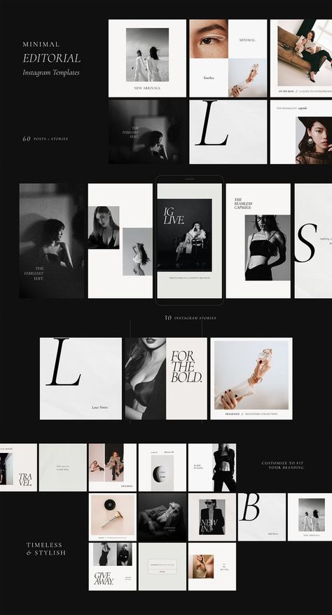 Minimal Editorial, Fashion Editorial Layout, Instagram Design Layout, Insta Layout, Instagram Font, Instagram Template Design, Instagram Grid, Instagram Layout, Editorial Layout