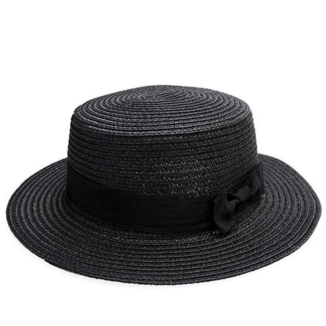 Ayliss Women Summer Short Brim Straw Fedora Hat with Bow-tie Band, One Size, Black at Amazon Women’s Clothing store Mary Poppins Hat, Italian Hat, Mary Poppins Costume, Summer Fedora, Hats For Big Heads, Summer Straw Hat, Mens Sun Hats, Straw Fedora Hat, Baby Boy Hats