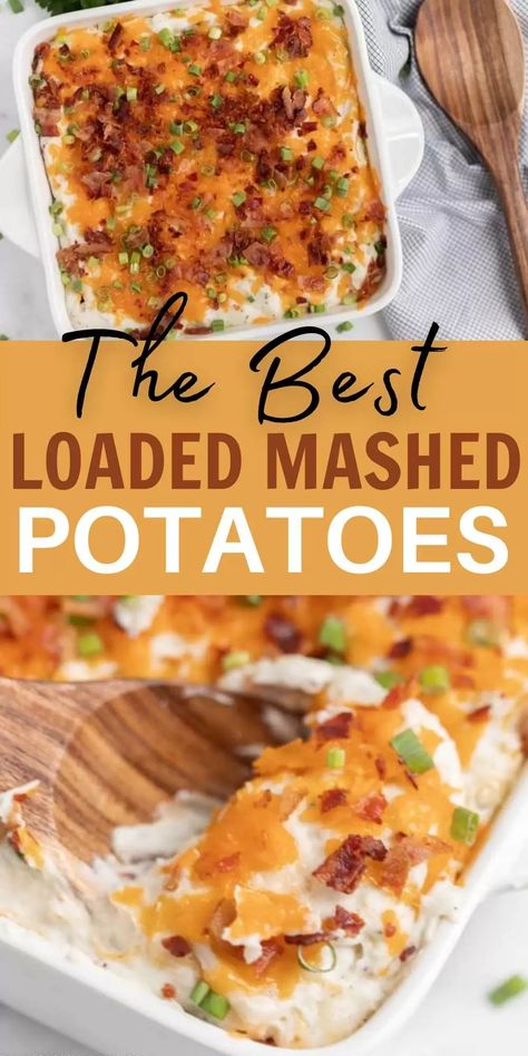 Mashed Potatoes Recipe Thanksgiving, Easy Loaded Mashed Potatoes, Loaded Mashed Potatoes Recipe, Basic Mashed Potatoes, Loaded Mashed Potato Casserole, Mashed Red Potatoes, Red Potato Recipes, Cheese Mashed Potatoes, Easy Mashed Potatoes