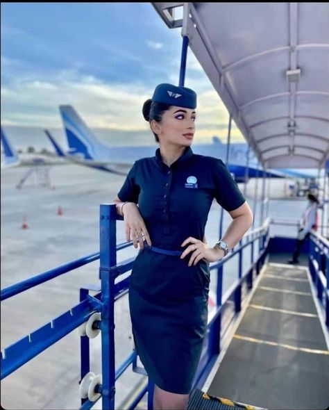 Indigo Airlines Cabin Crew, Indigo Cabin Crew, Air Hostess Dress, Hostess Uniform, American Airlines Flight Attendant, Indigo Airlines, Air Hostess Uniform, Pilot Career, Flight Girls