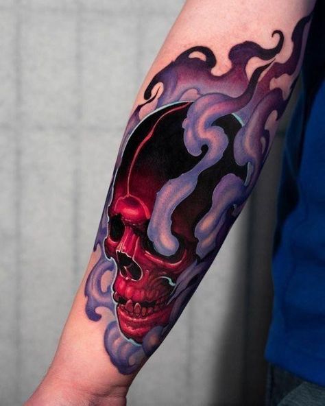 Neo Trad Skull, Neo Trad Tattoo Design, Neo Traditional Sleeve, Yakuza Style Tattoo, Dark Tattoo Ideas, Neo Traditional Art, Neo Tattoo, Neo Trad Tattoo, Neotraditional Tattoo