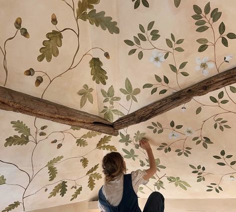 Tess Newall, Ceiling Murals, Hemma Diy, July 7, Mural Painting, Dream House Decor, Architectural Digest, Dream Home Design, Timber Frame