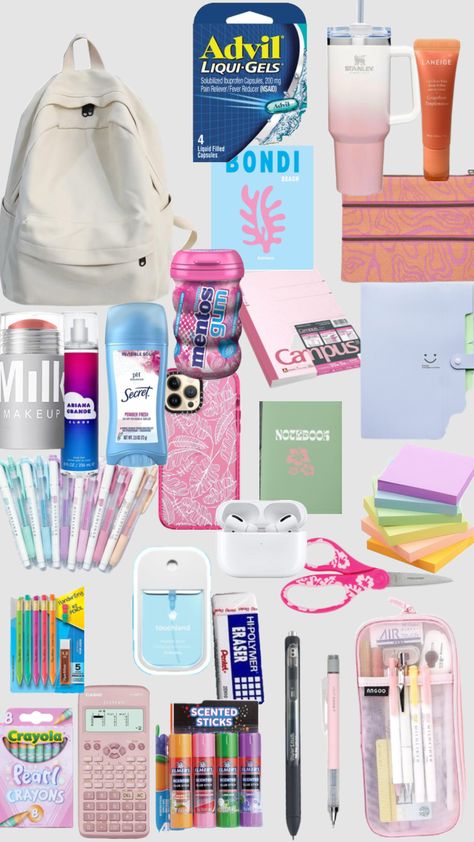 my school supplies!!🌊#beauty #school supplies#danishpastel #coconutgirl #learn#2023#school#makeuproutine #aesthetic #backstoschool#4thofjuly 2023 School, Lilly Pulitzer Outfits, Cheerleading Bows, Fever Reducer, My School, Bondi Beach, Beauty School, I School, Your Aesthetic