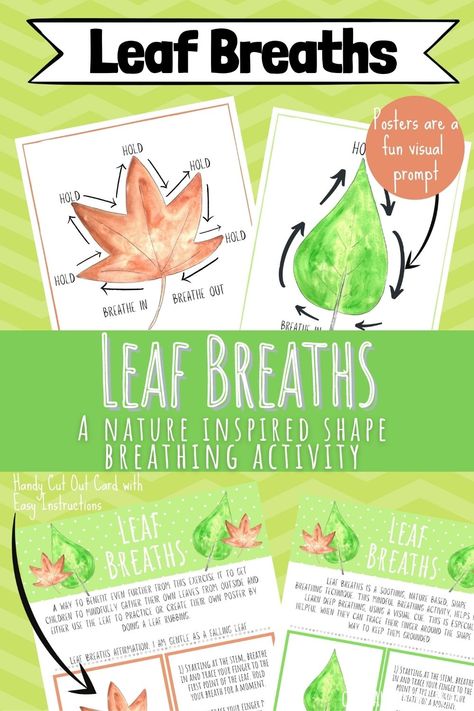 Calming Leaf Breaths Activity for Kids - Calm Ahoy Kids Shape Breathing, Breathing For Kids, Autumn Themed Activities, September Preschool, Soothing Nature, Creative Worksheets, Mindful Breathing, Planting For Kids, Plant Activities