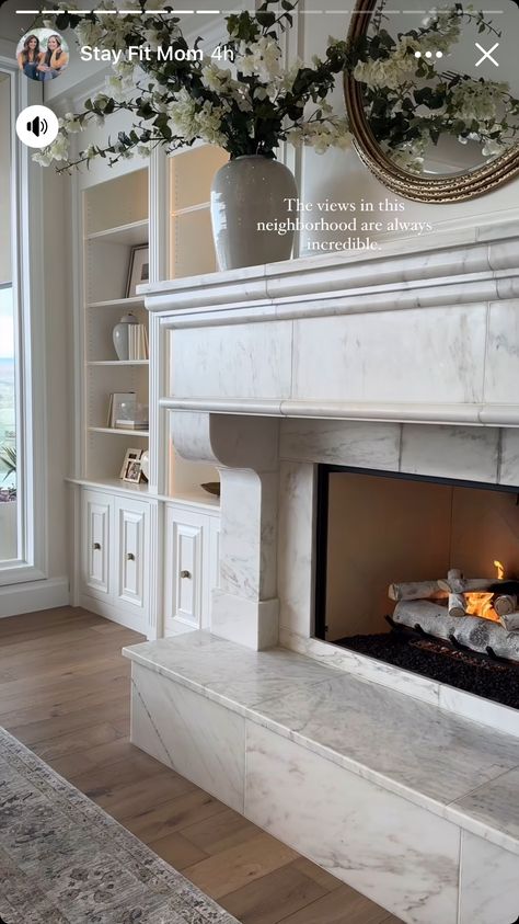 Decommissioned Fireplace, Old Money Fireplace, Sophia Patterson Interiors, French House Aesthetic, Old Money Aesthetic House, Kitchen Island Styling, Fireplace Diy, Timeless Home Decor, French Estate