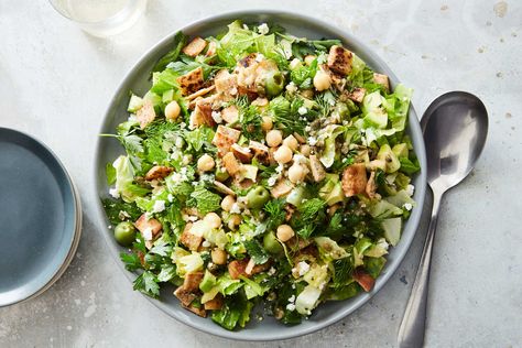 Chopped Salad With Chickpeas, Feta and Avocado Recipe Chopped Salad With Chickpeas, Feta And Avocado, Salad With Chickpeas, Spoon Salad, Salmon And Shrimp, Quick Chicken, Nyt Cooking, Chopped Salad, Avocado Recipes