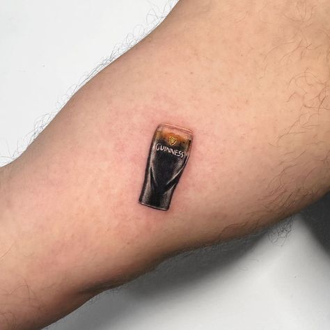 Pint Of Guinness Tattoo, Guinness Pint Tattoo, Guiness Tattoos Small, Small Beer Tattoos, Guiness Tattoos, Guinness Tattoo, Beer Tattoo Ideas, Beer Tattoo, Beer Tattoos