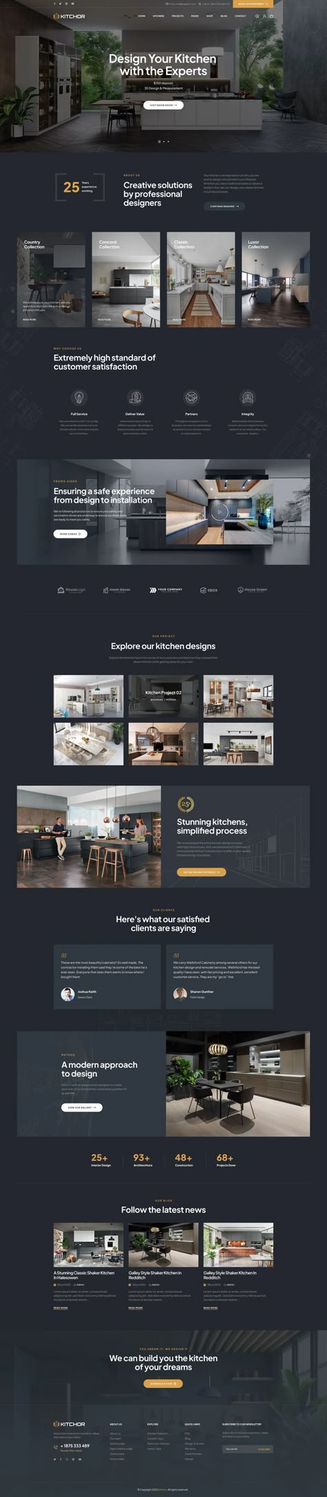 KITCHOR- Kitchen Landing Page Magazine Website Design, Webpage Design Layout, Layout Site, Hotel Website Design, Creative Landing Page, Interaktives Design, Beautiful Website Design, Inmobiliaria Ideas, Real Estate Website Design