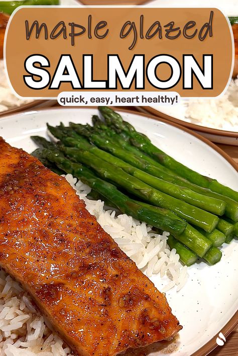 Heart-Healthy Maple Glazed Salmon | Sanguina Recipes Looking for a way to make a delicious and heart-healthy dinner? Not only is this dish packed with Omega-3s and healthy fats, but it's also bursting with flavor thanks to a sweet and savory maple glaze. Serve it up with your favorite veggies for a complete and satisfying meal that's perfect for weekday nights. #hearthealth #bakedsalmon #healthyeating #SanguinaRecipes Salmon With Maple Glaze, Honey Maple Salmon, Salmon Maple Glaze, Heart Healthy Fish Recipes, Heart Healthy Salmon Recipes, Maple Salmon Recipes, Crockpot Salmon, Healthy Marinades, Salmon Dinners