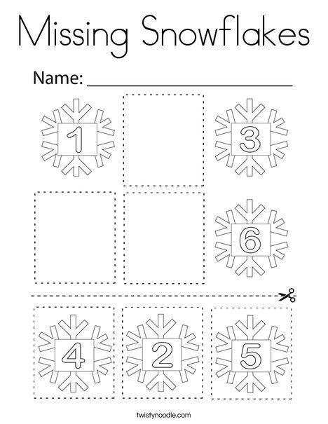 Snowflake Worksheet, Winter Worksheets, Snowflake Coloring Pages, Winter Crafts Preschool, Thema Winter, Winter Classroom, Crafts Preschool, Kindergarten Ideas, Pre Kindergarten