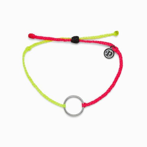 Neon Styles | Pura Vida Bracelets Blue Strawberry, Twice As Nice, Yellow Neon, Flower Boutique, Circle Bracelet, Pura Vida Bracelets, Cool Colors, Silver Circle, Silver Charm Bracelet