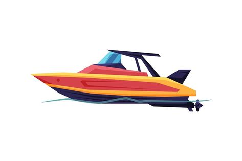 Boat Vector, Boat Illustration, Power Boat, Modern Nautical, Boat Print, Speed Boat, Cool Boats, Big Bucks, Power Boats