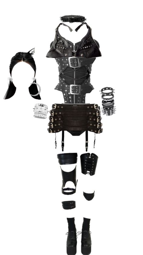 Emo Grunge Outfits, Fashion Design Inspiration Board, Metal Clothing, Emo Outfits, Futuristic Fashion, Fashion Inspiration Design, Kpop Fashion Outfits, Performance Outfit, Stage Outfits