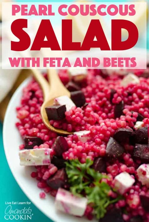 Beet Couscous, Pearl Couscous Recipes, Beet Salad With Feta, Pearl Couscous Salad, Pistachio Salad, Beet Salad Recipes, Pearl Couscous, Salad With Feta, Radish Recipes