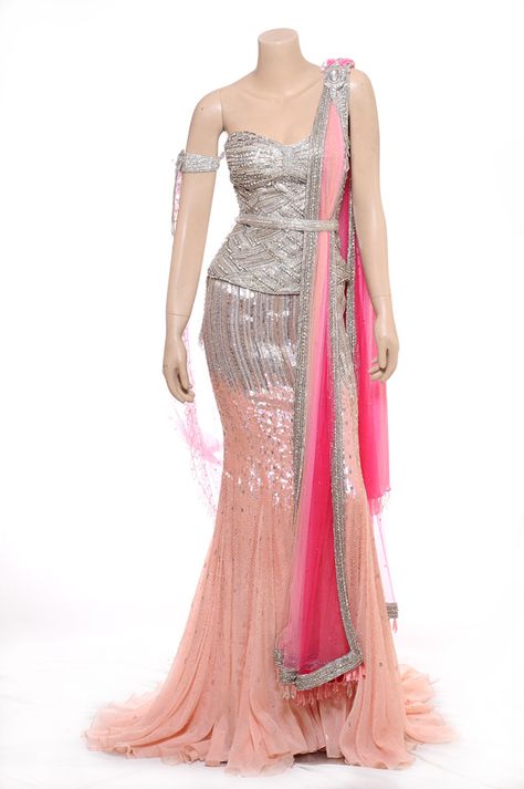 Raakesh Agarvwal https://www.facebook.com/raakeshagarvwal Mod DESI Wedding ~ embellished crystal worked fish-tail Lehenga in pink & silver with crystal bead embroidery Blouse   Corset Fish Tail Lehenga, Tail Lehenga, Anarkali Bridal, Lehenga Bridal, Indian Designers, Indian Bridal Lehenga, Bridal Lehengas, Indian Bridal Dress, Patiala Salwar