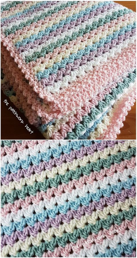 Sweetheart Blanket, Baby Blanket Free Crochet Pattern, Motifs Afghans, Blankets Crochet, Beau Crochet, Yarn Ideas, Crochet Baby Blanket Free Pattern, Crocheted Blanket, Confection Au Crochet