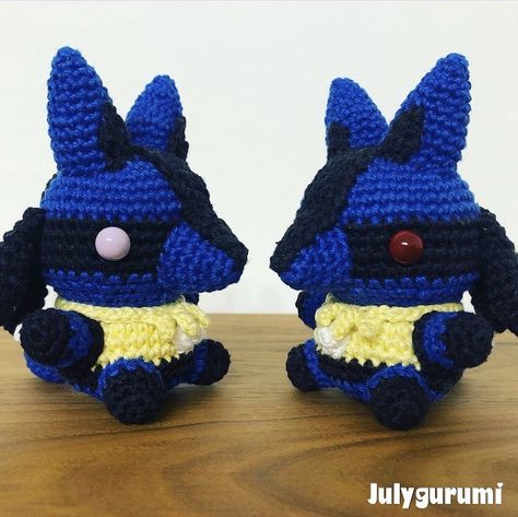 Crochet Lucario Pattern, Blue Pokemon, Pokémon Crochet, Chibi Pokemon, Pokemon Crochet, Ideas Para Tejer, Crochet Pokemon, Dust Bunnies, Pokemon Blue