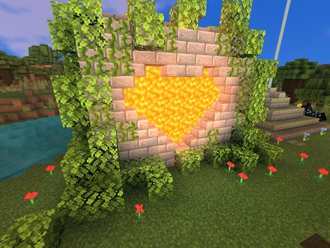 Heart Minecraft, Minecraft Crafts, Minecraft Ideas, Minecraft Designs, Minecraft Houses, Minecraft