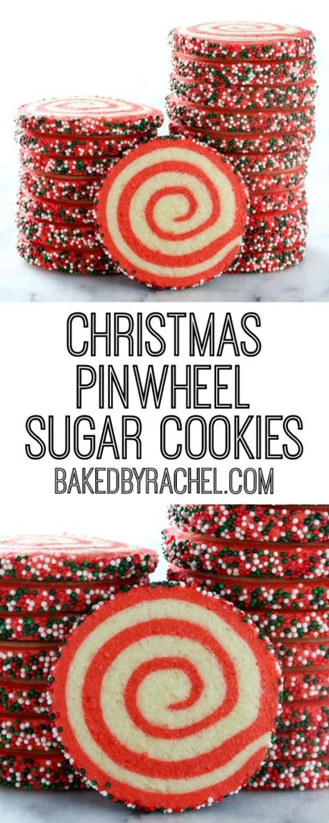 Christmas Pinwheel Sugar Cookies – Baked by Rachel Red Velvet Pinwheel Cookies, Pin Wheel Cookies Christmas, Pinwheel Sugar Cookies, Pinwheel Cookies Recipe, Festive Christmas Cookies, Selling Cookies, Cookies Box, Pinwheel Cookies, Cookies Holiday