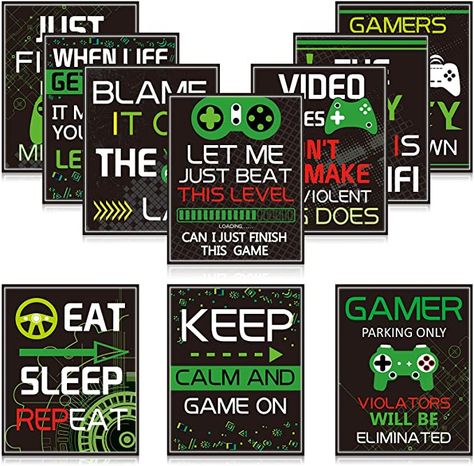 Kids Boy Bedroom, Video Game Party Decorations, Boy Bedroom Decor, Gamer Art, Video Game Poster, Gamer Decor, Party Wall Decorations, Video Game Decor, Video Game Posters