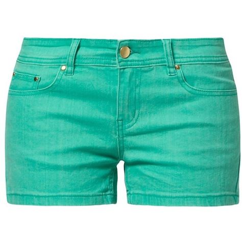 Green Jean Shorts, Green Denim Shorts, Turquoise Shorts, Short Jean Shorts, Short Jean, Pocket Shorts, Green Jeans, Even And Odd, Shorts Denim