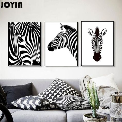 Three Canvas Painting, Aesthetic Wildlife, Zebra Pictures, Zebra Painting, Zebra Canvas, Types Of Art Styles, Wall Aesthetic, Nordic Living Room, Animal Poster