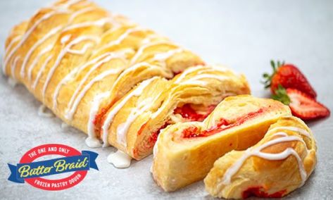 WIN: Butter Braid Pastries Strawberry & Cream Cheese Butter Braid Pastry ~ 25 Days of Christmas #247moms Cream Cheese Butter Braid, Braid Pastry, Cream Cheese And Strawberries, Butter Braid, Butter Braids, Easy Fundraising, Cream Cheese Butter, Cream Cheese Pastry, Easy Fundraisers