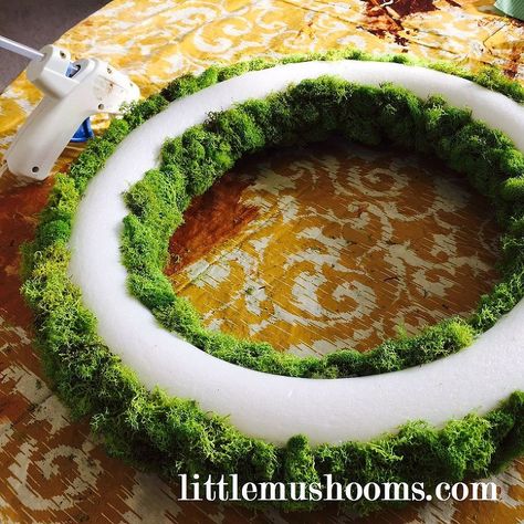 Hometalk :: How to make a reindeer moss wreath Reindeer Wreath, Moss Wreath, Reindeer Moss, Moss Art, Welcome Wreath, Handmade Wreaths, Breath Of Fresh Air, Hot Glue Gun, Green Christmas