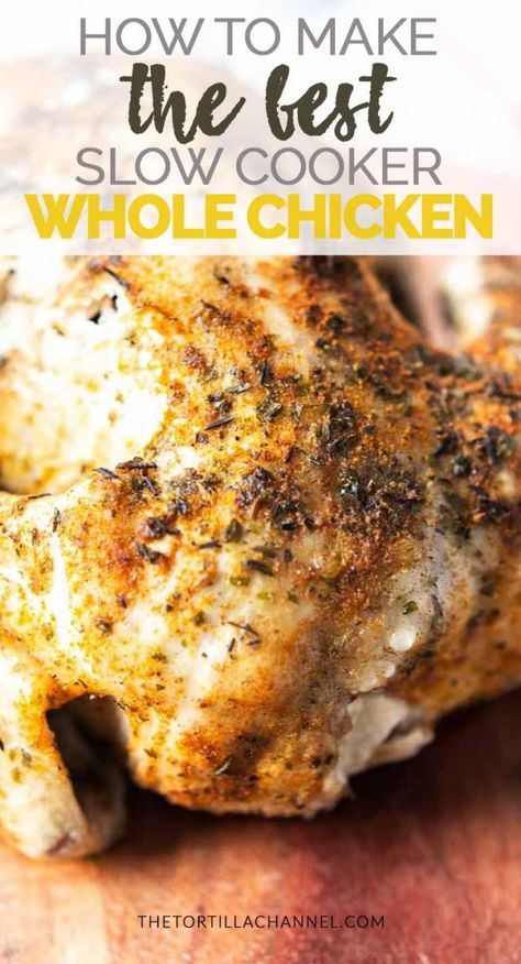 Recipe Ornaments, Crockpot Whole Chicken Recipes, Slow Cooker Whole Chicken, Chicken In The Crockpot, Chicken Ornaments, Whole Chicken Recipe, Chicken Cooker, Recipe Crockpot, Cooking Whole Chicken