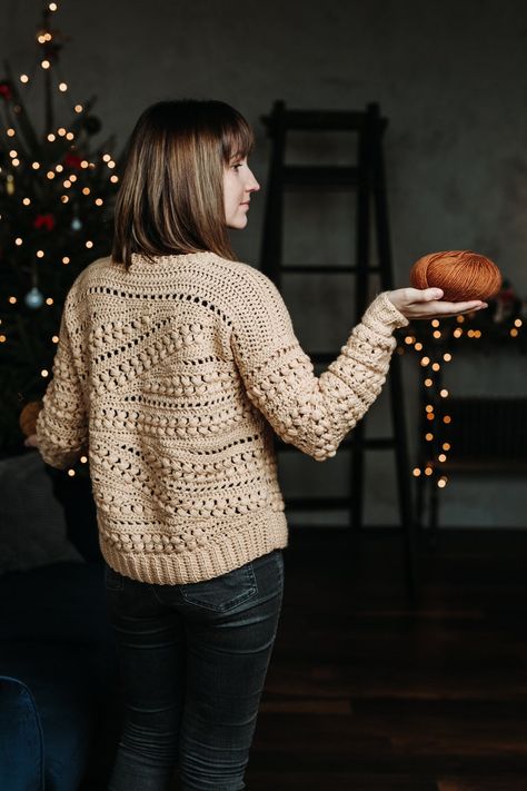 Foggy Woods, Cable Sweater Pattern, Yarn Fashion, Sweater Free Pattern, Cabled Sweater, Big Crochet, Sewing Seams, Crochet Sweater Pattern, Modern Crochet Patterns