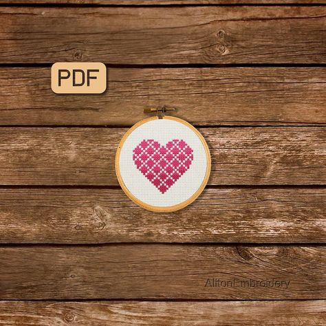 Heart Cross Stitch, Mini Embroidery, Tiny Cross Stitch, Xstitch Patterns, Cross Stitch Heart, Tiny Heart, Cross Stitch Chart, Heart Patterns, Different Patterns