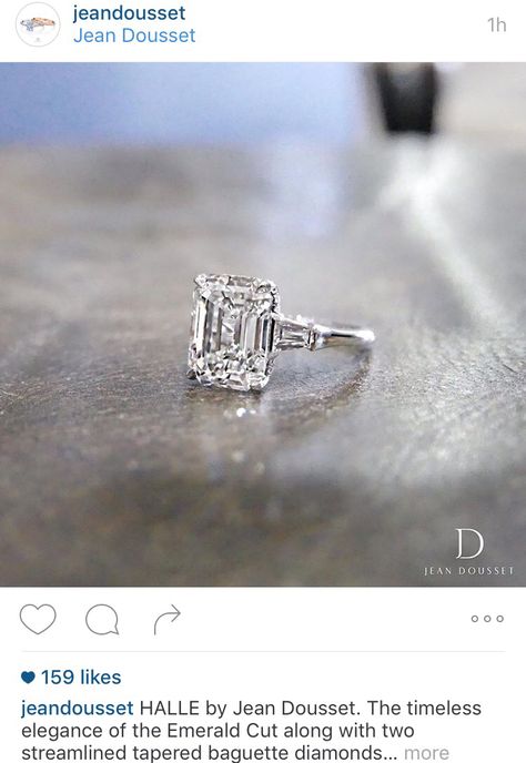 Radiant or emerald cut with baguettes Radiant With Baguettes, Emerald Cut With Baguettes, Tiffany Diamond Ring, Big Wedding Rings, Marquise Cut Engagement Ring, Emerald Cut Rings, Simple Engagement Rings, Emerald Engagement Ring Cut, Gold Jewelry Simple