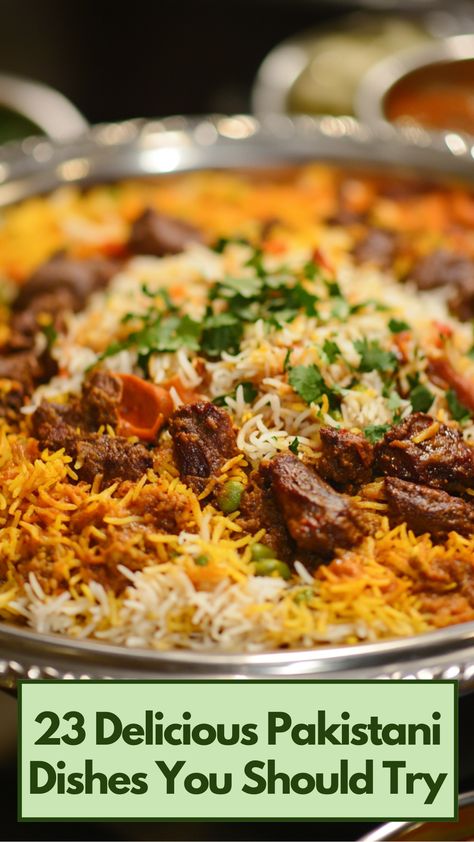 An appetizing spread of traditional Pakistani dishes including biryani, kebabs, and curries, showcasing vibrant colors and rich textures, inviting you to experience authentic Pakistani flavors.