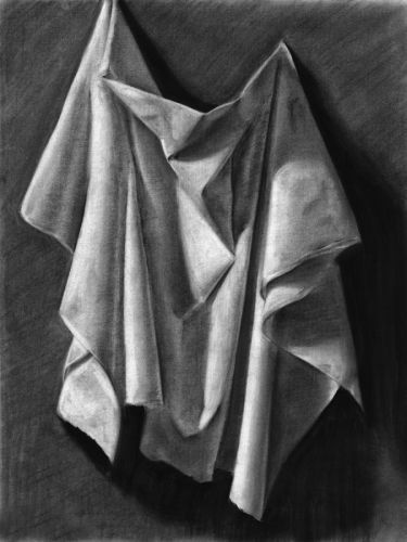 Drapery - Study Drapery Study, Studies Drawing, Charcoal Drawing Tutorial, Drapery Drawing, Fabric Folding, Master Studies, Drapery Designs, Person Drawing, Drawing Course