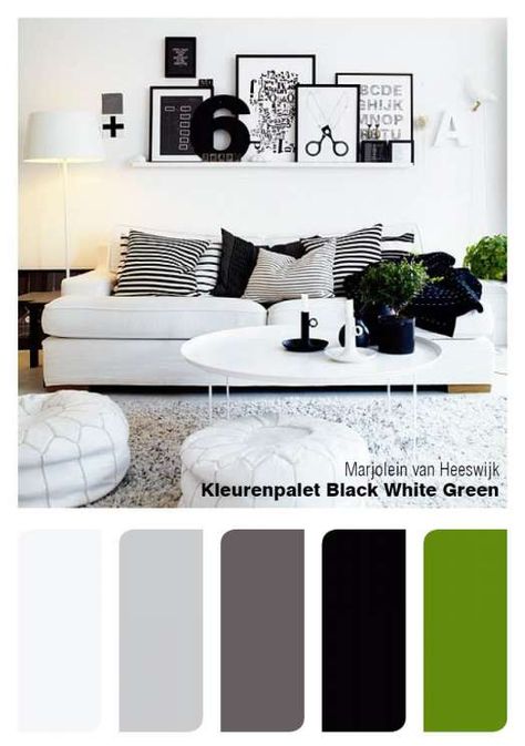 12 Best Black And White Color Scheme Living Room Gallery -  -  #blackandwhitecolorschemelivingroom #blackandwhitecolourschemelivingroom Check more at https://color-combination.com/12-best-black-and-white-color-scheme-living-room-gallery/ Black And White Office With Pop Of Color, Bedroom Colour Schemes Green, Black White And Grey Living Room, Bella Tattoo, Living Room Color Palette, Room Color Palette, Black Furniture Living Room, White Living Room Decor, Color Palette Living Room