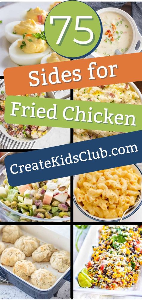 Fried Chicken Buffet Ideas, Sides For Fried Chicken Dinner, What To Make With Fried Chicken, Sides Dishes For Fried Chicken, Fried Chicken Picnic Sides, Sides To Chicken, Side Dishes For Chicken Nuggets, What Goes Good With Fried Chicken, Fried Chicken Dinner Ideas Meals