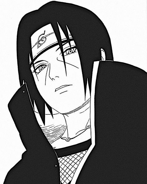 Itachi Black And White, Itachi Manga Panel, Itachi Uchiha Manga, Manga Itachi, Itachi Drawing, Itachi Manga, Naruto Clans, Naruto Painting, Naruto Sketch Drawing