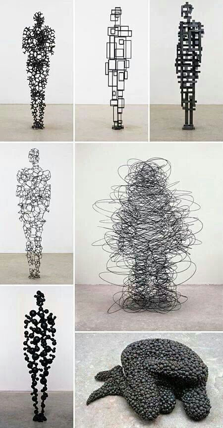 Sculptures Sur Fil, Vitrine Design, Konst Designs, Antony Gormley, Seni Origami, Sculpture Metal, Drawing Ink, Metal Art Sculpture, Wire Sculpture