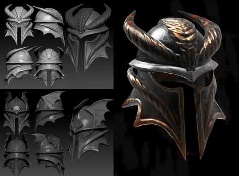 Helmet Concept Art, Fantasy Helmet, Dragon Age Inquisitor, Helmet Drawing, Helmet Art, Knight Helmet, Futuristic Helmet, Helmet Concept, Anatomy Sculpture